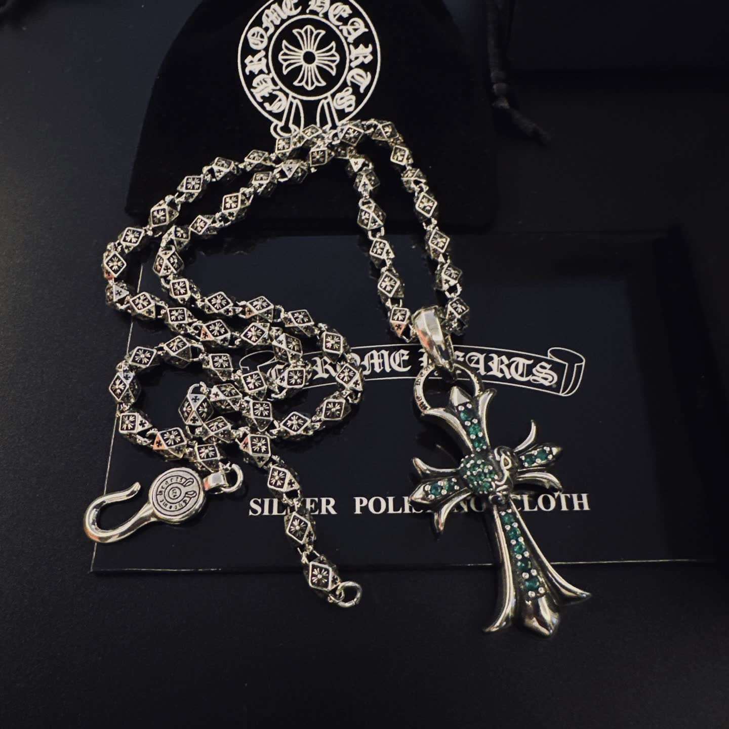 Chrome Hearts Silver Cross Pendant with Chain